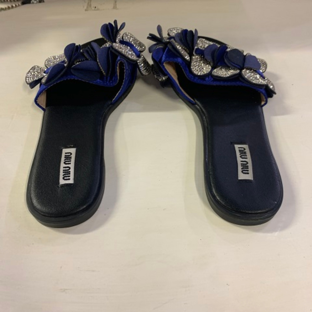 Miu Miu By Prada Satin Slides, Size 8 - image 3